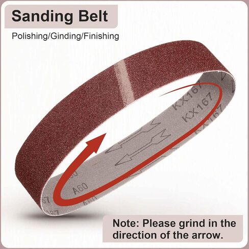 HARFINGTON 3 x 18 Inch Sanding Belts, 10 Pcs 80 Grits Aluminum Oxide Abrasive Belt Sander File Belt for Woodworking, Metal Polishing, Knife Sharpener in Saudi Arabia