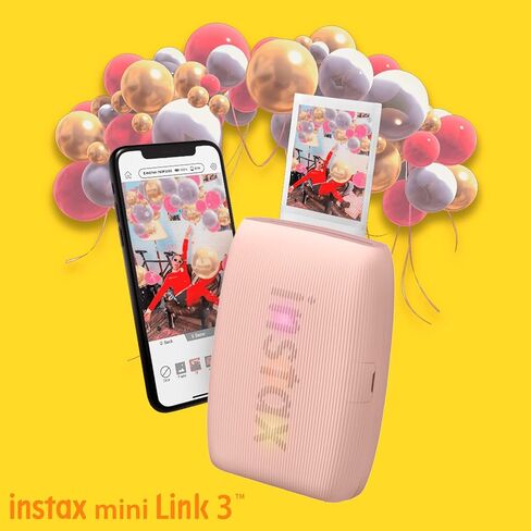 Fujifilm Instax Mini Link 3 Compact Smartphone Printer with Instax AiR Studio App (Rose Pink) Bundle with Focus Camera Polaroid Film Kit and Fujifilm Instax Mini Twin Film Pack (3 Items) in Saudi Arabia