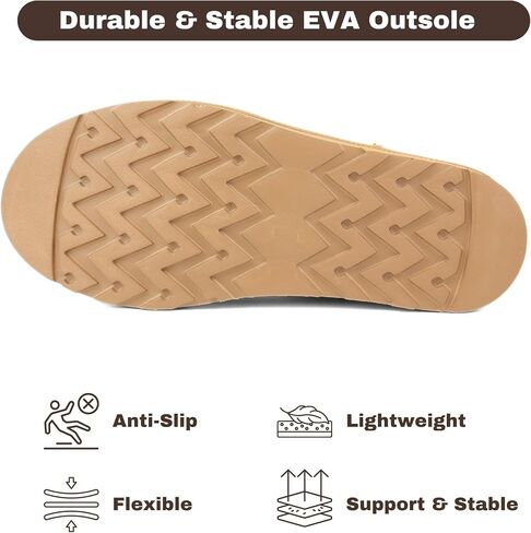 Fuzzy Slippers for Women Girl, Slip On Fur Lined Shoes for Indoor Outdoor Bedroom, Suede Winter Comfy Platform Slippers House Cute Fluffy Clogs (Brown/Black/Sand, US Women Size 6-9) in Saudi Arabia