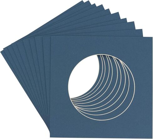قطع مشطوفة مقاس 14 × 14 لصور مقاس 10 × 10 - فتحة لوحة حصيرة صور على شكل دائرة زرقاء بريتاني مقطوعة مسبقًا - غير لامعة خالية من الأحماض لحماية صورك - قطع مشطوفة للصور العائلية، حزمة من لوحة واحدة in Saudi Arabia