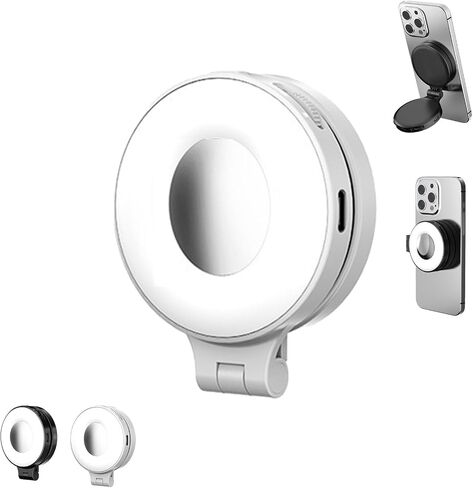 Magselfie Pocket Light, 3-in-1 Magnetic Beauty Selfie Light for Phones, Magnetic Selfie & Beauty Light, 360° LED Foldable Magnetics Fill Lights, Adjusted Fill Light for Makeup for Selfies (White) in Saudi Arabia