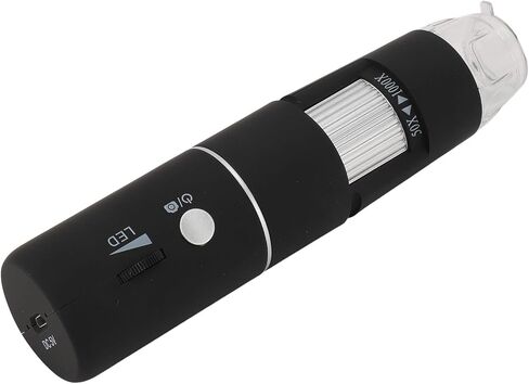 مجهر إلكتروني Dpofirs WiFi مع تكبير 1000X، كاميرا مجهر رقمية بدقة 1080P HD مع 8 مصابيح LED لفحص أماكن العمل الجلدية الرقمية المحمولة in Kuwait