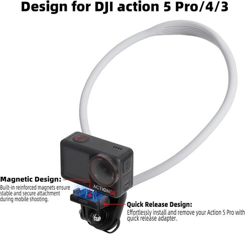 Action Camera Hanging Neck Mount for DJI Osmo Action 5 Pro, Adjustable Chest Strap and Quick Release Adapter, Compatible with DJI Osmo Action 3, Osmo Action 4, Osmo Action 5 Pro in Saudi Arabia