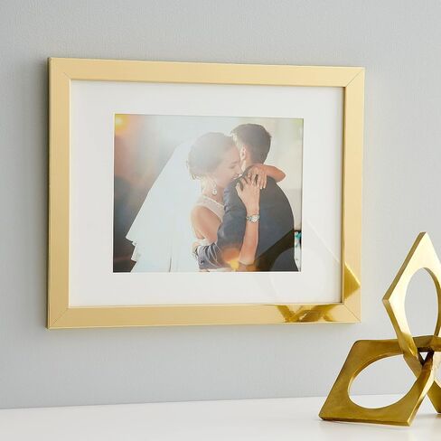 إطار صورة Belmont مقاس 27.94 سم × 35.56 سم مع حصيرة من Studio Décor - أدوات تعليق مرفقة مسبقًا، أفقيًا أو رأسيًا - MDF، ذهبي، عبوة من 8 قطع in Kuwait