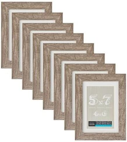 إطار صورة Belmont مقاس 27.94 سم × 35.56 سم مع حصيرة من Studio Décor - أدوات تعليق مرفقة مسبقًا، أفقيًا أو رأسيًا - MDF، ذهبي، عبوة من 8 قطع in Kuwait