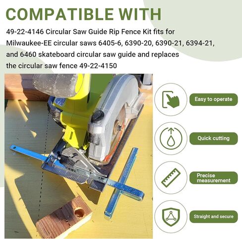 49-22-4146 مجموعة سياج تمزق دليل المنشار الدائري تناسب المناشير الدائرية Milwaukee-EE 49-22-4150، 6405-6، 6390-20، 6390-21، 6394-21، و6460 أجزاء أداة دليل حافة لوح التزلج in Kuwait