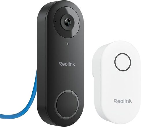 REOLINK قطعتان من كاميرا أمان المنزل PoE بدقة 8 ميجابكسل RLC-820A مع اكتشاف ذكي للشخص/المركبة/الحيوانات الأليفة، رؤية ليلية 100 قدم، وقطعتين من كاميرا جرس باب الفيديو PoE مع رنين V2، نسبة عرض إلى ارتفاع 4:3، قطري 180 درجة in Saudi Arabia