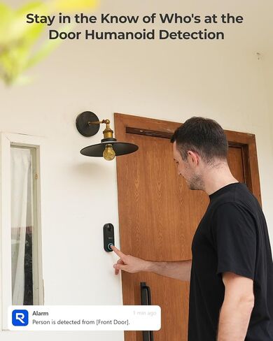 REOLINK قطعتان من كاميرا أمان المنزل PoE بدقة 8 ميجابكسل RLC-820A مع اكتشاف ذكي للشخص/المركبة/الحيوانات الأليفة، رؤية ليلية 100 قدم، وقطعتين من كاميرا جرس باب الفيديو PoE مع رنين V2، نسبة عرض إلى ارتفاع 4:3، قطري 180 درجة in Saudi Arabia