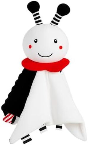 High-Contrast Security Blanket – Soft Plush Lovey for Newborns & Infants – Black, White & Red Sensory Comfort Blanket with Rattle Sound (Spot The Pup) in Saudi Arabia