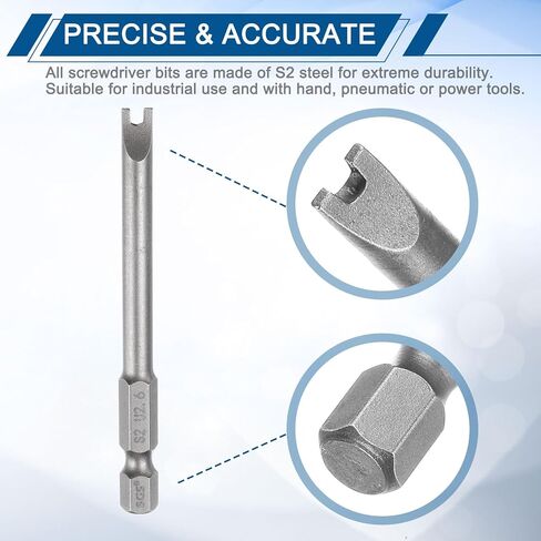 HARFINGTON 2pcs U Shape Screwdriver Bits U 2.6 1/4" Hex Shank 3" Insert Bits S2 Magnetic U Type Screwdriver for Electronic Appliances in Saudi Arabia