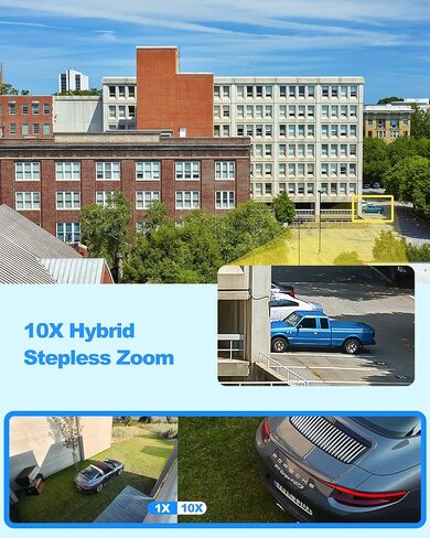 كاميرا أمان تكبير هجين 10X في الهواء الطلق، كاميرا أمان واي فاي بعدسة مزدوجة 4 ميجابكسل 2K مع رؤية ليلية كاشفة، عرض عموم وإمالة 360 درجة، كشف الحركة، صفارة الإنذار، محادثة ثنائية الاتجاه، تخزين سحابي وبطاقة SD in Kuwait