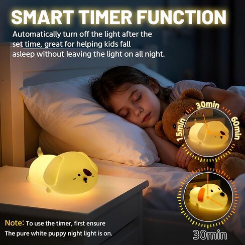 Silicone Night Light (2 Pack) 7 Colors for Kids, Touch Control, LED Dog Lamp, Rechargeable, Cute Puppy Night Lights for Toddler,Boy, Girls, RGB, Warm White in Saudi Arabia