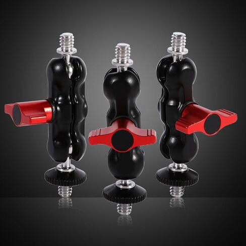 Acouto Dual With Shoe Mount Arm Mount Adapter Multi Function Double Ballhead With Shoe and 1/4 Inch Screw Rotatable Dual Ballhead Hot ElectronicsCamera & in Saudi Arabia