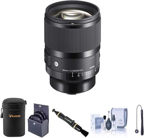 عدسة سيجما 50 مم f/1.4 DG DN Art لحزمة التركيب L مع طقم فلتر 72 مم، حافظة عدسة، منظف العدسة، طقم تنظيف، حبل غطاء العدسة in Kuwait