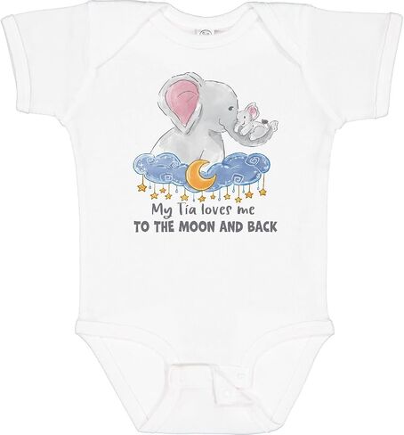inktastic My Tia Loves Me To the Moon and Back Elephant Family Baby Bodysuit in Saudi Arabia