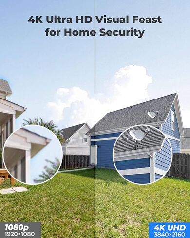 REOLINK 4K Security Camera System, 8pcs H.265 4K PoE Security Cameras Wired with Person Vehicle Detection, 8MP/4K 16CH NVR with 4TB HDD Bundle with 4X 810A and 4X 820A in Saudi Arabia