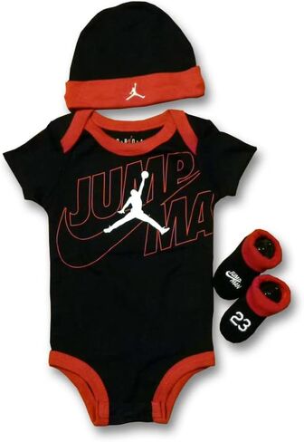 [NJ0493-023] Baby Air Jordan Bodysuit, Hat and Booties 3-PC Box Set in Saudi Arabia