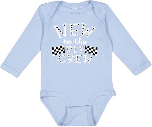 inktastic New To the Pit Crew Racing Flags Long Sleeve Creeper in Saudi Arabia