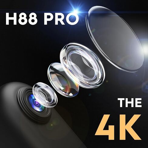 كاميرا أكشن صغيرة بدقة 4K، باللون الأسود، وكاميرا للجسم بحجم الإبهام مع حامل بمشبك زنبركي، وسعة تخزين 128 جيجابايت، والتحكم في التطبيقات، وتسجيل POV محمول للرياضة، ومدونات الفيديو، وركوب الدراجات in Kuwait