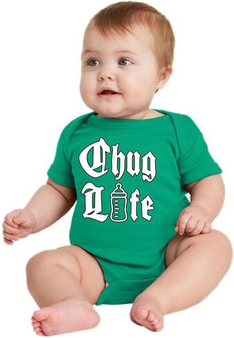 القرش والمطرقة Chug Life مضحك زجاجة حليب الأطفال البلطجة محاكاة ساخرة ثقافة البوب ​​الطفل الزاحف بنين بنات الرضع ارتداءها in Kuwait