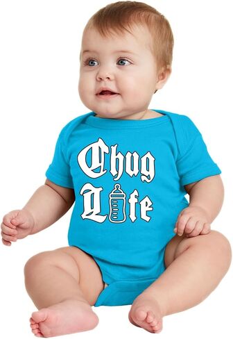 القرش والمطرقة Chug Life مضحك زجاجة حليب الأطفال البلطجة محاكاة ساخرة ثقافة البوب ​​الطفل الزاحف بنين بنات الرضع ارتداءها in Kuwait