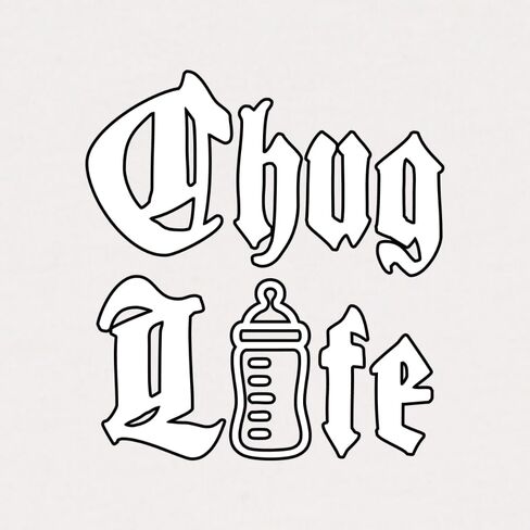 القرش والمطرقة Chug Life مضحك زجاجة حليب الأطفال البلطجة محاكاة ساخرة ثقافة البوب ​​الطفل الزاحف بنين بنات الرضع ارتداءها in Kuwait