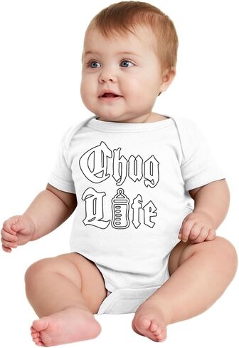 القرش والمطرقة Chug Life مضحك زجاجة حليب الأطفال البلطجة محاكاة ساخرة ثقافة البوب ​​الطفل الزاحف بنين بنات الرضع ارتداءها in Kuwait