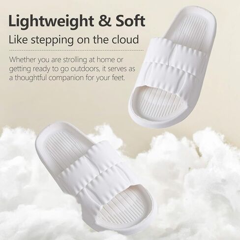 Cloud Slippers, Pillow Slippers Super Soft, Thick Sole Slides for Women with Cushioned Thick Anti-Skid Sole in Saudi Arabia