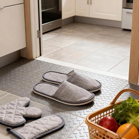 1 Pair Grey Breathable Home Guest Slippers Are Suitable For Spa, Hotel, Party Guests, And Travel in Saudi Arabia