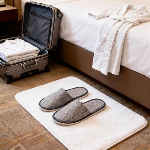 1 Pair Grey Breathable Home Guest Slippers Are Suitable For Spa, Hotel, Party Guests, And Travel in Saudi Arabia
