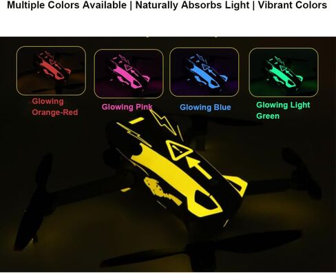 Personalized Glowing Decorative Sticker Kit for DJI Mini 5 Pro Drone Protective Waterproof Anti-Scratch Wear-resistance UV-resistance Skin Film Decal DIY Accessories (Glowing Pink) in Saudi Arabia