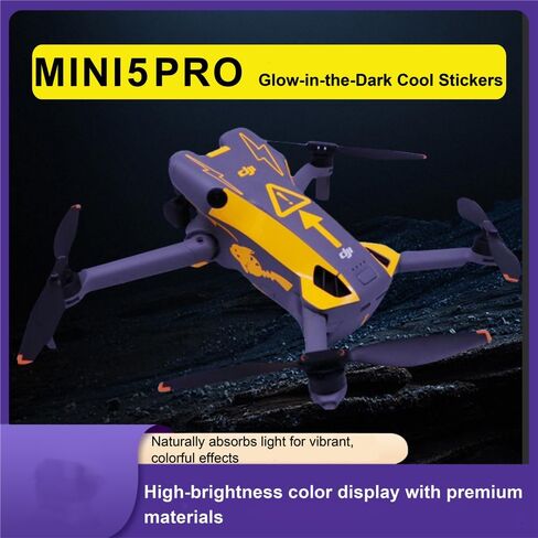 Personalized Glowing Decorative Sticker Kit for DJI Mini 5 Pro Drone Protective Waterproof Anti-Scratch Wear-resistance UV-resistance Skin Film Decal DIY Accessories (Glowing Pink) in Saudi Arabia