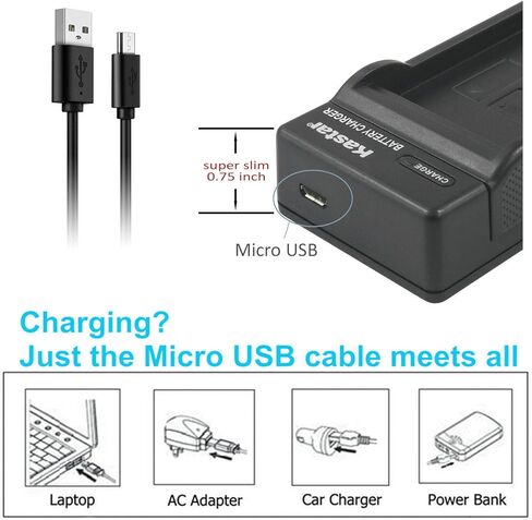Kastar Battery (X2) & Slim USB Charger Replacement for Sony NP-BX1 Cyber-Shot DSC-HX50VDSC-HX300DSC-RX1 RX1R RX100 RX100 II RX100M II RX100 III RX100M3 WX300 HDR-AS10 AS15 AS30V AS100V AS100VR CX240 in Saudi Arabia