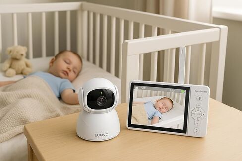 جهاز مراقبة الأطفال، شاشة IPS HD مقاس 5 بوصات بدقة 720 بكسل، لا يوجد اتصال Wi-Fi FHSS آمن، بطارية 5000 مللي أمبير في الساعة، رؤية ليلية، اكتشاف صوت VOX، محادثة ثنائية الاتجاه، تنبيهات درجة الحرارة، عموم/إمالة/تكبير/تصغير، تسجيل حلقي، بطاقة SD سعة 64 جيجاب in Saudi Arabia