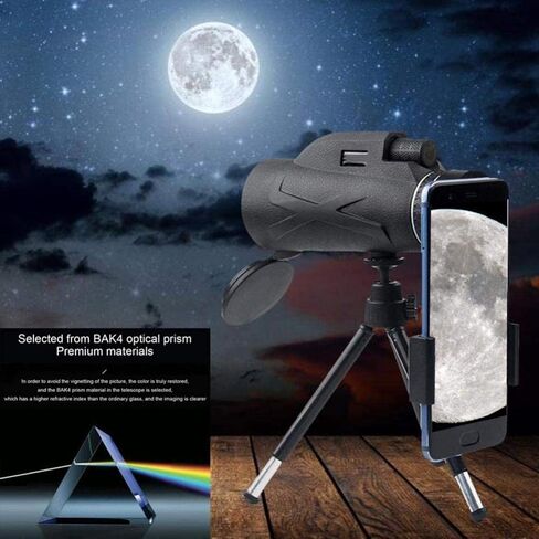 Telescopes for Adults Astronomy, High Power 80X100 Magnification Hiking Lens Monocular Telescope Hd Binoculars Zoom Camping Waterproof Camera B,C in Saudi Arabia