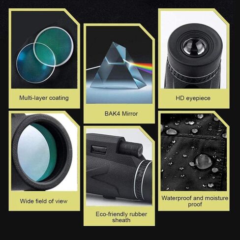 Telescopes for Adults Astronomy, High Power 80X100 Magnification Hiking Lens Monocular Telescope Hd Binoculars Zoom Camping Waterproof Camera B,C in Saudi Arabia