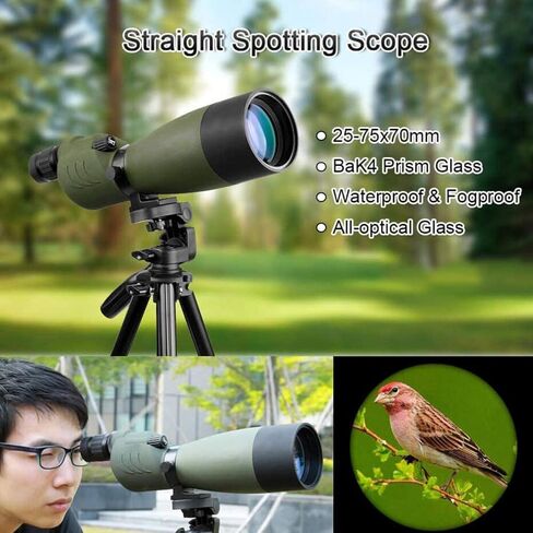 Telescopes for Adults Astronomy, High Power 25-75X70 Telescope Zoom Scope Dv17 BAK4 Prism Lens Coating Monocular Waterproof Outdoor Optical Mirror, Used for Shooting, Archery, Bird Watching in Saudi Arabia