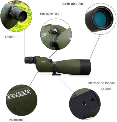 Telescopes for Adults Astronomy, High Power 25-75X70 Telescope Zoom Scope Dv17 BAK4 Prism Lens Coating Monocular Waterproof Outdoor Optical Mirror, Used for Shooting, Archery, Bird Watching in Saudi Arabia