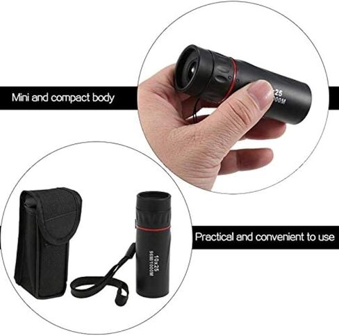 Telescopes for Adults Astronomy, High Power Telescope 10 25 High Times High Definition Dual Focus Zoom Monocular Pocket Telescope, Size: 9.2 3cm New in Saudi Arabia