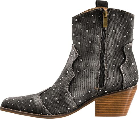 Corkys Footwear Hey Girl Womens Front Row 2.5-Inch Heeled Bootie - Featuring A Padded Insole For All Day Wear, AB Rhinestones On The Upper, And Western Look in Saudi Arabia