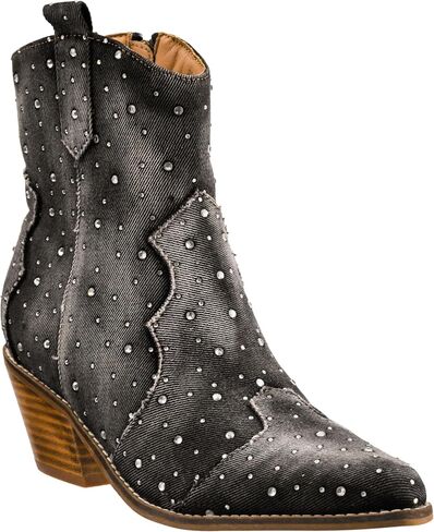 Corkys Footwear Hey Girl Womens Front Row 2.5-Inch Heeled Bootie - Featuring A Padded Insole For All Day Wear, AB Rhinestones On The Upper, And Western Look in Saudi Arabia