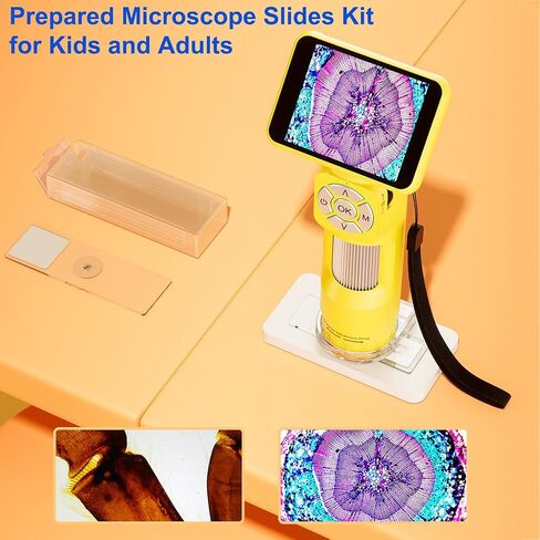 Handheld Digital Microscope, Portable Microscope Camera with 2.8 Inch IPS Screen & 8 LED Lights, Built-in Distance Adjustment Ring, PC View Compatible with Windows, for Kids and Adults in Kuwait