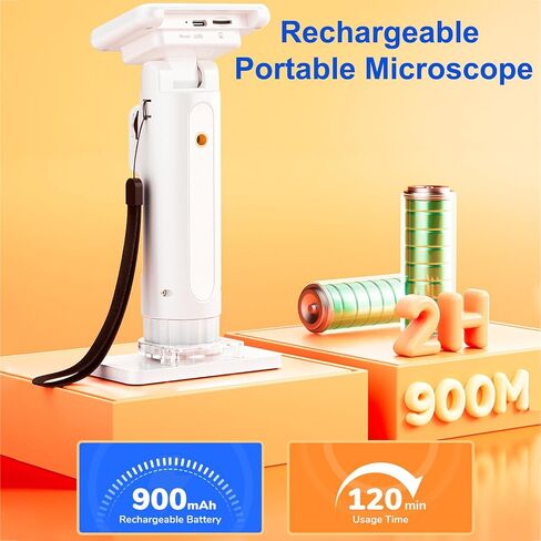 Handheld Digital Microscope, Portable Microscope Camera with 2.8 Inch IPS Screen & 8 LED Lights, Built-in Distance Adjustment Ring, PC View Compatible with Windows, for Kids and Adults in Kuwait