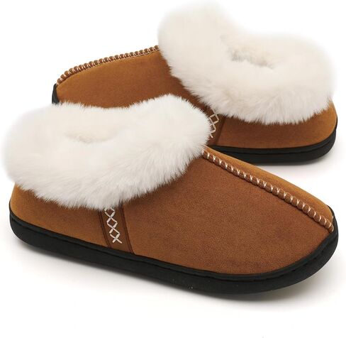 شباشب منزلية للنساء والرجال، شباشب نسائية على أحذية منزلية غامضة من إسفنج الذاكرة مع فراء صناعي غامض، أحذية دافئة مريحة غير قابلة للانزلاق مقاس داخلي وخارجي in Kuwait