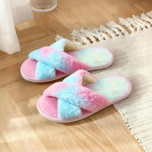 Women's Slippers Cross Band Memory Foam House Slippers Open Toe in Saudi Arabia