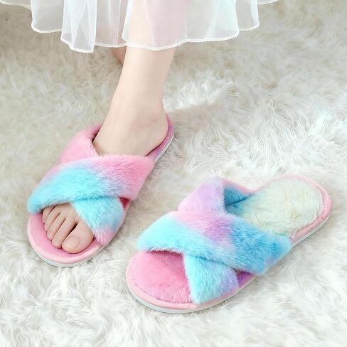 Women's Slippers Cross Band Memory Foam House Slippers Open Toe in Saudi Arabia