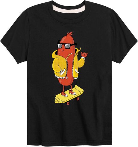 Instant Message - Hot Dog Skater - Toddler and Youth Short Sleeve Graphic T-Shirt in Kuwait