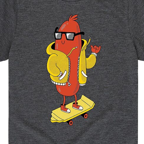 Instant Message - Hot Dog Skater - Toddler and Youth Short Sleeve Graphic T-Shirt in Kuwait