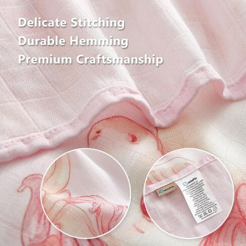 Muslin Baby Swaddle Blankets, 4-Pack 47x47 inches, Breathable 100% Rayon from Bamboo Receiving Blanket, Shower & Registry Gift (Little Dragon/Blue Castle/Hot Air Balloon/Prince & Dragon) in Saudi Arabia