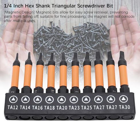 10 Pcs Triangular Screwdriver Bit Set 50mm Length 1/4 Inch Hex Shank Magnetic Triangular Drill Bit in Saudi Arabia